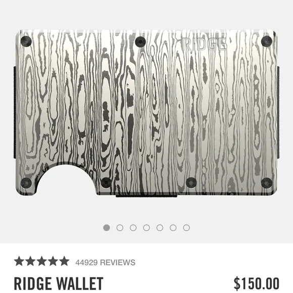 *SOLD*RIDGE Wallet Set - (3) DAMASCUS STEEL (STEEL, BURNT, BLACK) - Picture 10 of 12